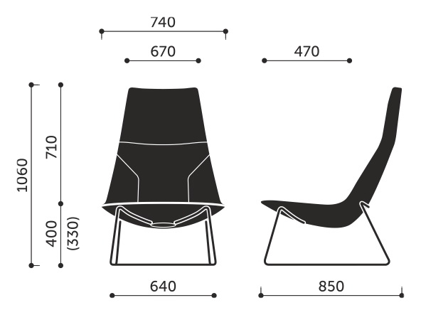 Wymiary krzesła Chic Lounge A10V3